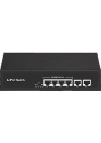 Resim Ods 08ODS-4P1U1S 4 Port 60 W Full Poe Gigabit 1x Sfp Yönetilemez Switch 