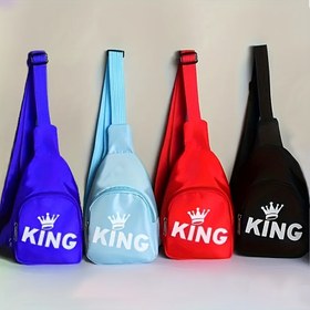 Resim 1 adet sevimli çocuk kral desenli dış mekan seyahat çantası 