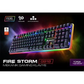 Resim Gamebooster Fire Storm G918 RGB Mekanik USB Q Klavye 