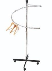 Resim RafBurada Konfeksiyon Askısı - Ayaklı Askılık, Helezon Elbise Askılığı 