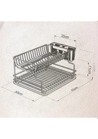 Resim Geseus Home İki Katlı Tabaklık Bulaşıklık Krom Şeffaf Kb005 