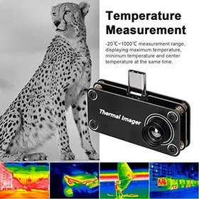 Resim Thermal Imager, Type-C Arayüzü 32 * 32 Çözünürlük Termal Görüntüleyici Çok İşlevli Sıcaklık Ölçüm Ölçer Cep Telefonu OTG İşlevli Android Cep Telefonu için 