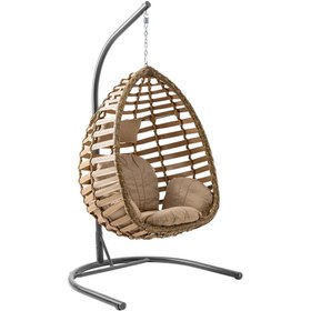 Resim Capri Swing Gümbet Tekli Rattan Bahçe Salıncağı | Balkon Salıncağı 