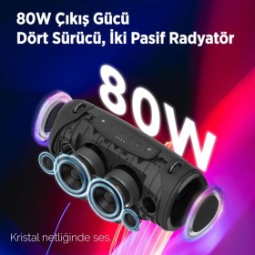 Resim Genel Markalar Storm Lite 80W RGB Super Bass TWS Party Speaker Taşınabilir Kablosuz Bluetooth Hoparlör 