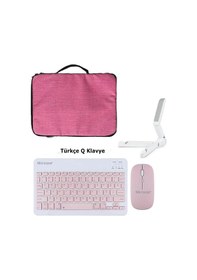 Resim Samsung Uyumlu Tab A9 Sm-x110 Çanta+tr Bt Klavye+mouse+stand-pembeal8126 