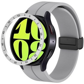 Resim Samsung Galaxy Uyumlu İçin 6 Klasik 43mm Akıllı Saat Kadran Koruma Çerçevesi Zaman Ölçeği İle 