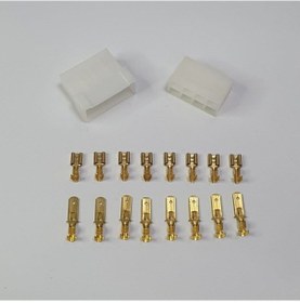 Resim 8'Li Fiş Soketi-Konnektör-Kılıfı Ve Fişleri Dişi-Erkek 20 Takım 