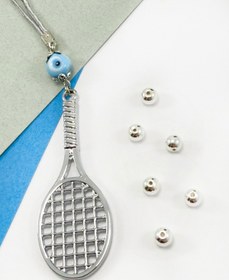 Resim biuti Mavi Nazar Boncuklu Tenis Raketi Figürlü Araba Dikiz Ayna Süsü 