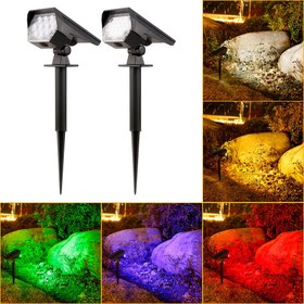 Resim 1 adet güneş enerjili yol ışığı, 10 LED, 24 LED bahçe lambası, katlanabilir yarı gömme peyzaj aydınlatma aparatı, fişli tutucular, plastik abajurlar, yollar, çimler ve araba yolları için montaj donanımıyla 