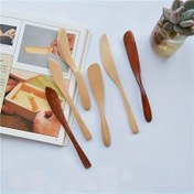 Resim 2 adet Masif Ahşap Meyve Reçeli Bıçağı Tereyağı Bıçağı Şeker Ekmek Bıçağı Ev Yapımı Akşam Yemeği Peynir Bıçağı Fıstık Ezmesi Bıçağı Ahşap Kek Tereyağı Bıçağı 