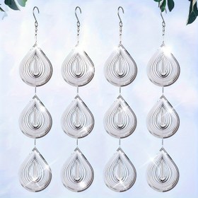 Resim Yansımalı Kuş Kovucu Rüzgar Çanları - 3'lü paket, Bahçe Dış Mekan Kullanımı İçin Metal Asılı Engelleyici, Çift Taraflı Ayna Yüzey, Çok Katmanlı Kesim Tasarım - Elektrik veya Batarya Gerektirmeyen Kuş Kontrol Cihazı 