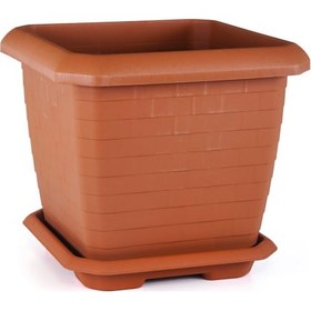 Resim Ucuzzavm Hisar Kare Saksı 25,5 Lt Kiremit 