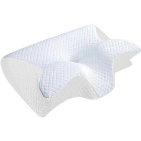 Resim Boyun Ağrısı İçin Hafızalı Köpük Kontur Destekli Ortopedik Yastık Beyaz 