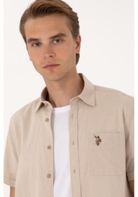 Resim U.s. Polo Assn. Erkek Taş Gömlek Kısa Kollu 50297896-vr049 Taş Rengi 