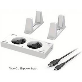 Resim Xuweiwei Xbox Series S Dikey Soğutma Standı Beyaz 4 Seviyeli Fan Hızı Çift Usb Port Led Göstergesi Fan Kontrol Anahtarı Oyun Konsolu Soğutucu 