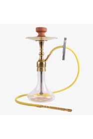 Resim NARGİLE DÜNYASI Gold Bakır Small Puff Deri Marpuçlu Hediyelik Nargile Takımı Maşa Iğne Anason Takım 