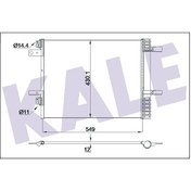 Resim KALE 355160 Klima Radyatoru Kondenser 12Mm (Peugeot 3008 ; 5008 16- Citroen C5 Aircross 18- 1.5/1.6Hdi Opel Grandland 9817275680 (WK386358) 