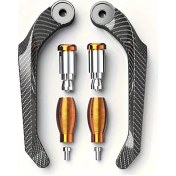 Resim Tongdashop Universal Motosiklet El Koruma, Karbon Fiber Fren Debriyaj Boynuzları, Turuncu 