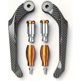 Resim Tongdashop Universal Motosiklet El Koruma, Karbon Fiber Fren Debriyaj Boynuzları, Turuncu 