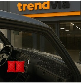 Resim Tofaş Şahin Doğan Kartal Yüksek Ön Göğüs Siyah-bej Torpido Kılıfı / Kırmızı-siyah Boyun Yastığı 