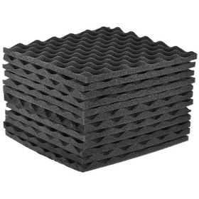 Resim Symbee 12 Adet Gri Dalgalı Akustik Köpük - 30x30cm Ses Yansımasını Azaltıcı Stüdyo/ofis İçin 10" 