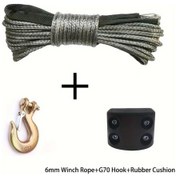 Resim Hightower 7700lbs Gri Ağır Hizmet Vinç Halatı 50ft Metal Çengel Kauçuk Stoplu 1set Gri 