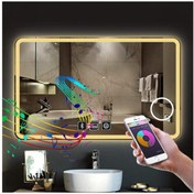 Resim GLOBAL LED MIRROR 80x120 Cm Bluetoothlu Makyaj Aynalı Buğu Yapmayan Ledli Banyo Aynası 