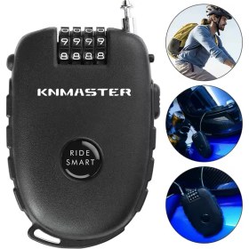 Resim Knmaster HL300 Motosiklet Kaskı Kilidi + Knmaster Karbon Çanta Hediyeli - Esnek Kablo ve Üst Düzey Koruma 