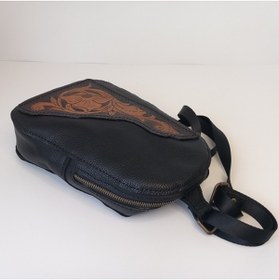 Resim SOFT A Leather El Yapımı Hakiki Deri Motifli Kadın Bel ve Omuz Çanta 