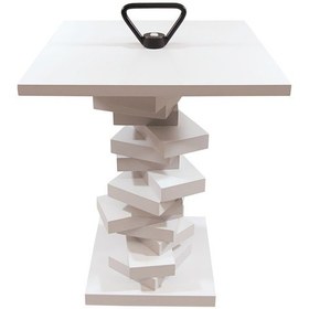 Resim Ron Kitkat Sehpa Beyaz Siyah G:40 x D:40 x Y:59 