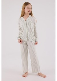 Resim U.s. Polo Assn Kız Çocuk Gömlek Pijama Çay Yeşili-2072 Yesil 