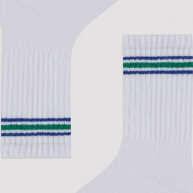 Resim Penti Erkek Çocuk Mavi Çizgi Baskılı 3 lü Tenis Soket Çorap 