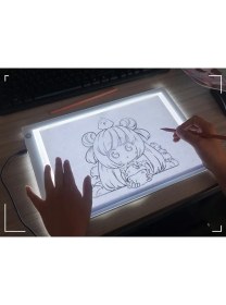 Resim Monozone (A4) Çizim Kopyalama Animasyon Portre Dövme Grafik Çizim Tableti LED Işıklı(3 Seviye) 