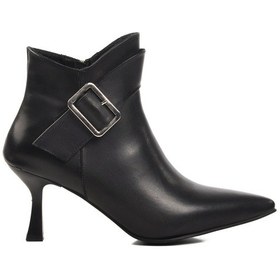 Resim Siyah İçi Polarlı Hakiki Deri Kadın Topuklu Bot Ds-90 Z Siyah 