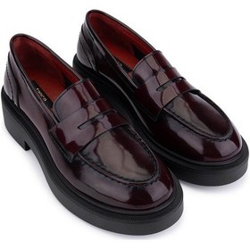 Resim Tamer Tanca Kadın Hakiki Deri Bordo Loafer Ayakkabı 1164 5000 Bn Ayk Sk25-26 Bordo Acma Bordo 