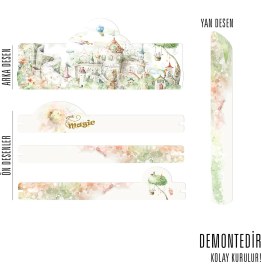 Resim Popcorn Kids Castle Üçlü Duvar Rafı 