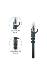 Resim DERKAB 30 Metre Cat6 Network-Ağ-Ethernet Kablosu Siyah 