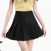 Resim Yaz 2024 İnceltme Yüksek Bel A-Çizgili Etek - Petite Kadınlar İçin Casual Amerikan Tarzı, Siyah Beyaz Dikey Çizgili, İlkbahar ve Yaz İçin Mükemmel, A-Çizgili Etek 