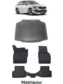 Resim MatMaster Skoda Kamiq 2024 Model 5D Premium Ekstra Havuzlu Paspas Ve Bagaj Havuzu Set 