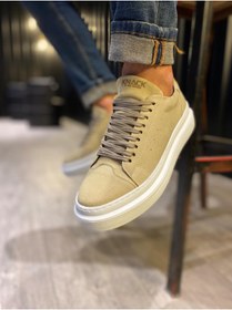 Resim KN Fashion Mp421 Bt Bağcıklı Süet Ortopedik Yüksek/kalın Taban Erkek Sneaker Vizon 