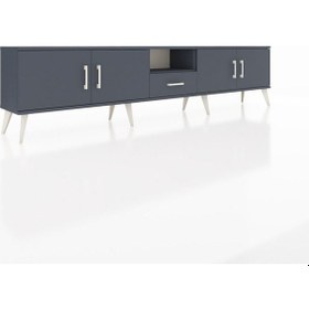 Resim Arges Tv Ünitesi 3 Raflı Tek Çekmeceli 4 Kapaklı 220x30x51 Antrasit-antrasit Antrasıt/antrasıt - Antrasıt 