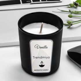 Resim Kişiye Özel 500 ML Siyah Renk Dereceli Termos & Siyah Defter & Siyah French Press & Siyah Mat Kupa & Alerya Premium Filtre Kahve & Vanilya Kokulu Trendmiya Bardak Mum Hediye Seti 
