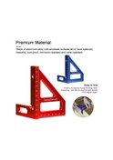 Resim Pazly Alüminyum Kırmızı Scriber Açı Ölçer Cetvel, 3 Taraflı, Ahşap İşçiliği İçin 