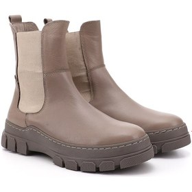 Resim Gönderi R Bej Kauçuk Taban Hakiki Deri Chelsea Bot Bej 