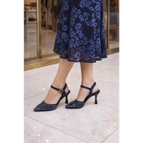 Resim ModaOnn Kadın Taş Işlemeli Slingback Ince Topuk Ayakkabı 