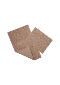 Resim Fialka Banyo Paspas 2'li Çiçek Desenli Kahverengi 