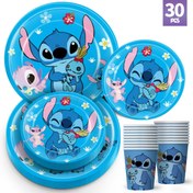 Resim 30 adet, Disney Stitch Tekrar Kullanılabilir Çatal Bıçak Setleri, Şenlik Parti Malzemeleri Seti, Kaplamasız Kağıt Tabaklar ve Bardaklar, Tatil Kutlamaları için Gıda Güvenli Kağıt, Paskalya, Anneler Günü için Tatil Sofra Takımı, Kamp, Piknik, Bahçe Barbekü Partileri için Mükemmel 