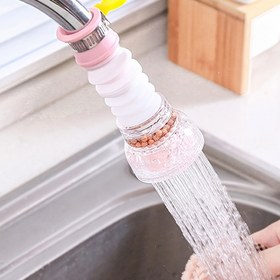 Resim 1 Adet Ayarlanabilir Musluk Duş Başlığı (Yeşil, Mavi, Pembe), Dönebilir Nozul ve Geri Çekilebilir Filtreli Sprey, Sıçramayı Önleyen Ev Mutfağı İçin Su Musluğu, Modern Tasarım, Plastik Malzeme, 3.0 cm Çap, 11.99 cm Yükseklik 