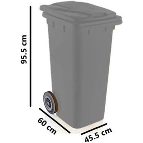 Resim Omnipazar Sy-6505 Tekerlekli Kapaklı Plastik Çöp Konteyneri 120 Lt Gri 