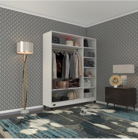Resim Kenzlife giysi dolabı dursun 180*150*40 byz gardırop tekerlekli 